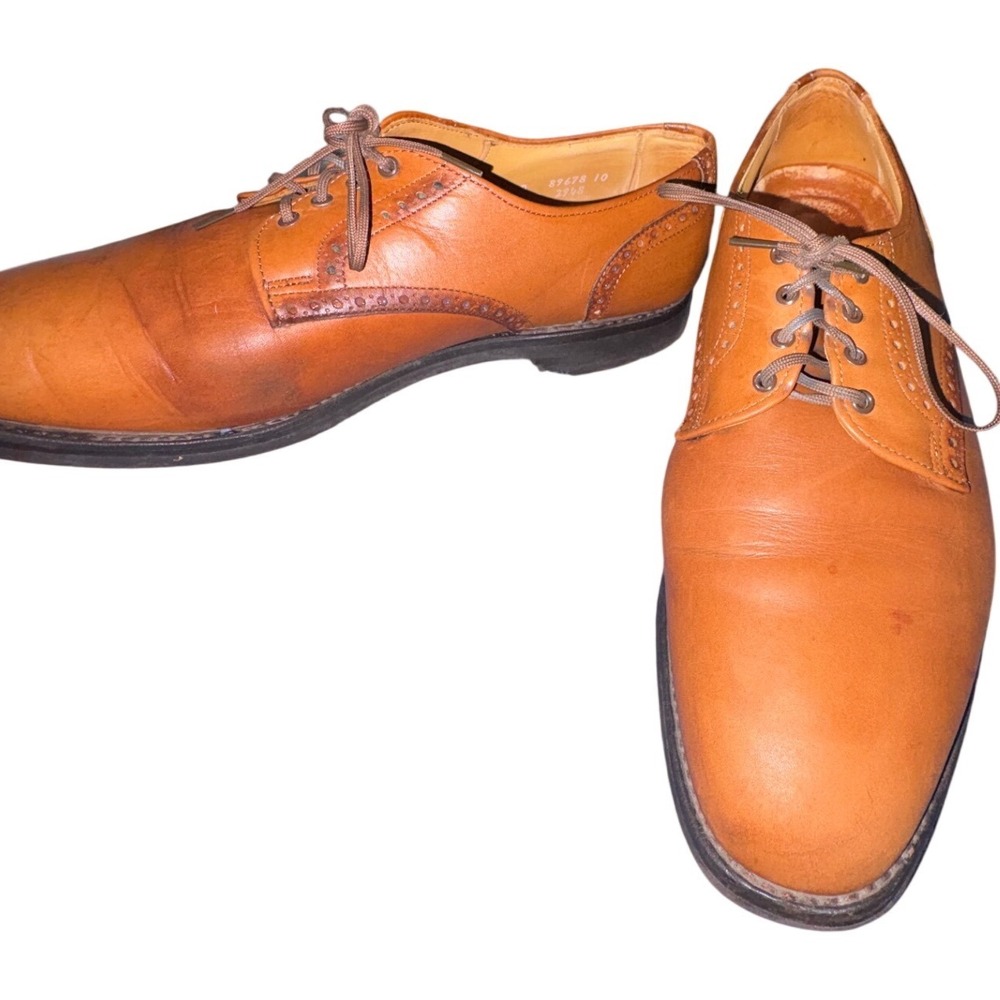 Allen Edmonds Badlands 10.5 D Tan Leather‎ Vibram Gumlite Comfort Derby Shoes